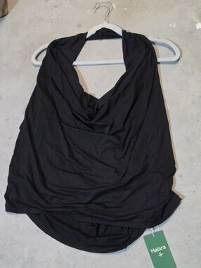 Nwt HALARA Black Draped Tank Top